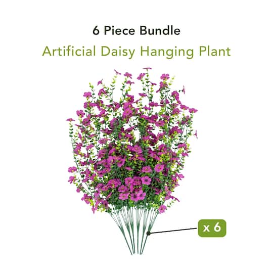 30" UV Resistant Artificial Daisy Hanging Bushes